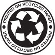 Logos for products printed on Recycled Paper with Vegetable-Based Inks